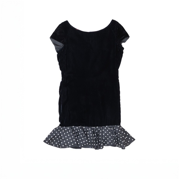 Vintage Valentino Night Black Velvet Polka Dot Cocktail Dress – Size 6 – Made in - Picture 1 of 8